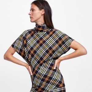 Zara plaid top with rouching